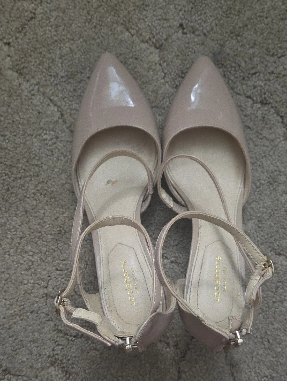 Liz Claiborne Nude Blush Pointed Toe Ankle-Strap Heels